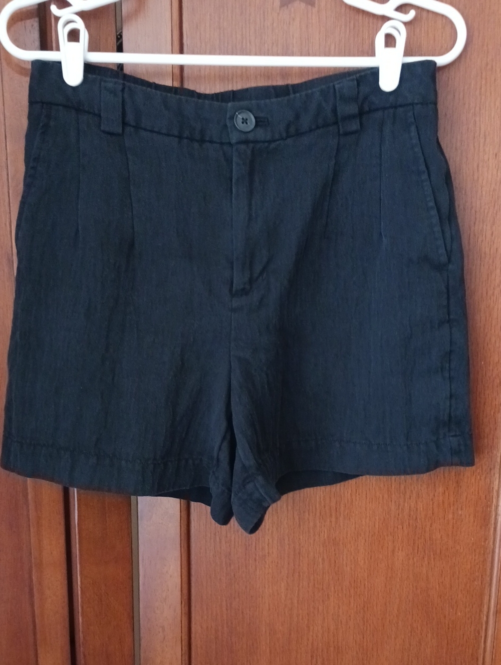 a new day- Black High-Waist Tailored Shorts
